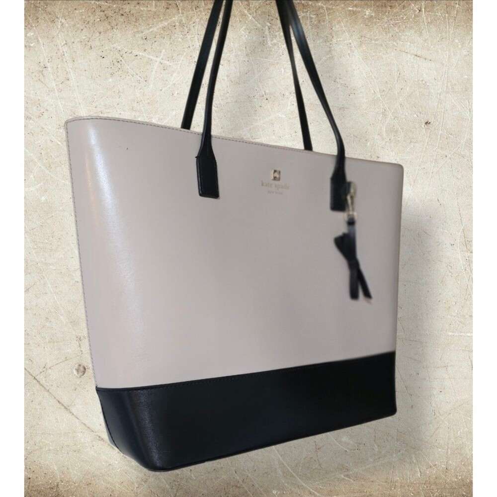 Kate Spade Medium Black and Tan Color Block Tote Shoulder Laptop Handbag